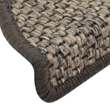  Treppenmatten Selbstklebend Sisal-Look 15 Stk 56x17x3 Hellbraun