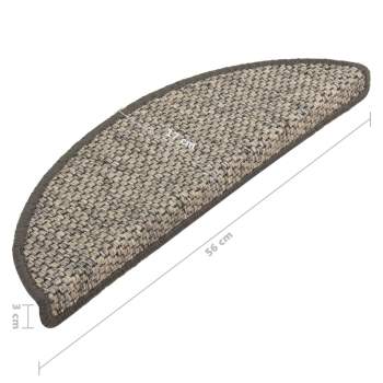  Treppenmatten Selbstklebend Sisal-Look 15 Stk 56x17x3 Hellbraun