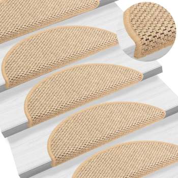  Treppenmatten Selbstklebend Sisal 15 Stk. 56x17x3 cm Hellbeige