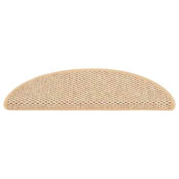  Treppenmatten Selbstklebend Sisal 15 Stk. 56x17x3 cm Hellbeige