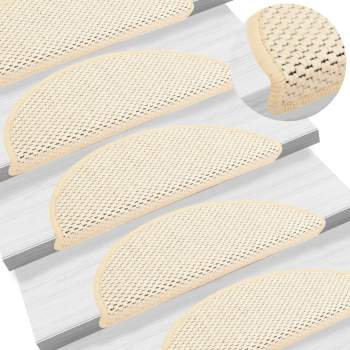  Treppenmatten Selbstklebend Sisal-Optik 15 Stk. 56x17x3cm Creme