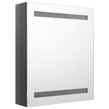 LED-Spiegelschrank fürs Bad Glänzend Grau 50x14x60 cm