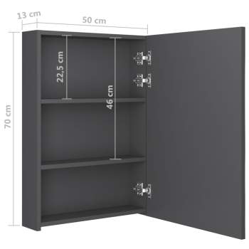  LED-Spiegelschrank fürs Bad Grau 50x13x70 cm