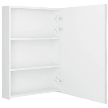 LED-Spiegelschrank fürs Bad Glänzend Weiß 50x13x70 cm
