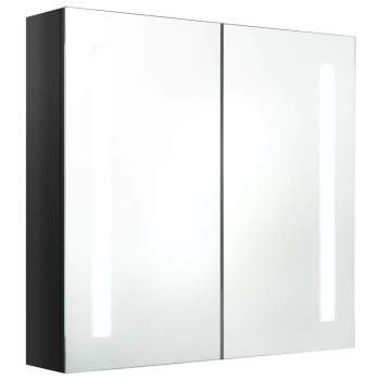  LED-Spiegelschrank fürs Bad Glänzend Schwarz 62x14x60 cm