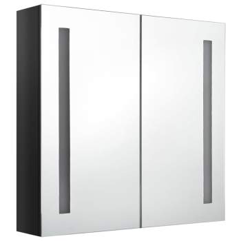  LED-Spiegelschrank fürs Bad Glänzend Schwarz 62x14x60 cm