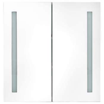 LED-Bad-Spiegelschrank Eichenoptik 62x14x60 cm