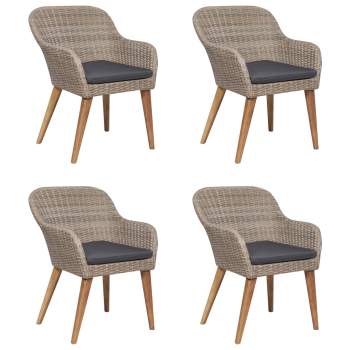  5-tlg. Garten-Essgruppe Braun