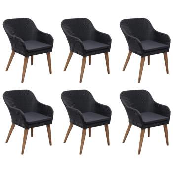  7-tlg. Garten-Essgruppe Schwarz