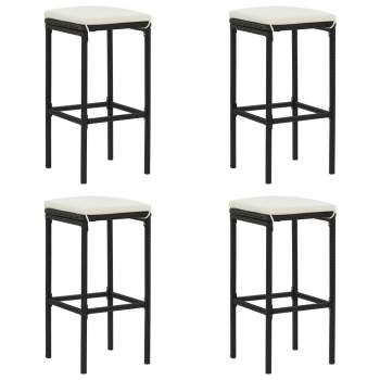  5-tlg. Gartenbar-Set mit Kissen Schwarz