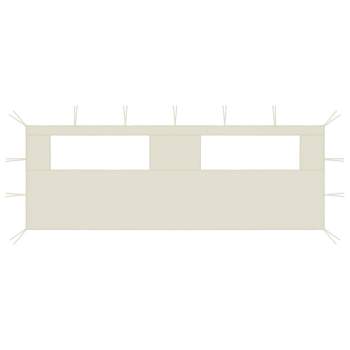 Pavillon-Seitenwand mit Fenstern 6x2 m Creme