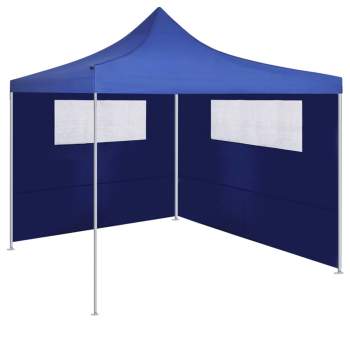  Pavillon-Seitenwand mit Fenstern 6x2 m Blau