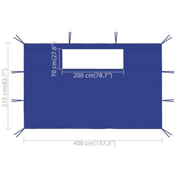  Pavillon-Seitenwände mit Fenstern 2 Stk. Blau