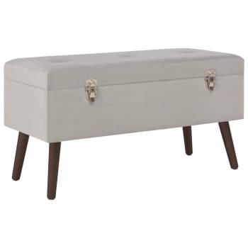  Bank mit Staufach Grau 80 cm Samt
