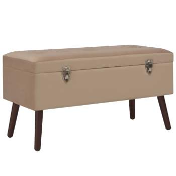  Bank mit Staufach Beige 80 cm Samt