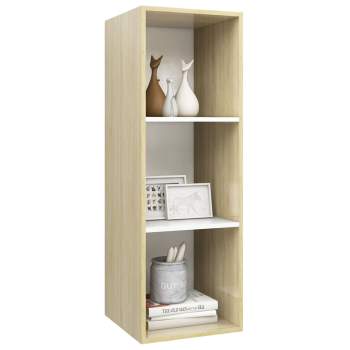  TV-Wandschrank Sonoma-Eiche und Weiß 37x37x107 cm Holzwerkstoff