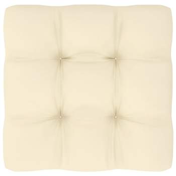 Garten-Mittelsofas mit Creme Kissen 2 Stk. Massivholz Kiefer