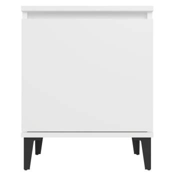 Nachttisch mit Metallbeinen Weiß 40x30x50 cm 