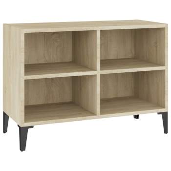 Preview: TV-Schrank mit Metallbeinen Sonoma-Eiche 69,5x30x50cm