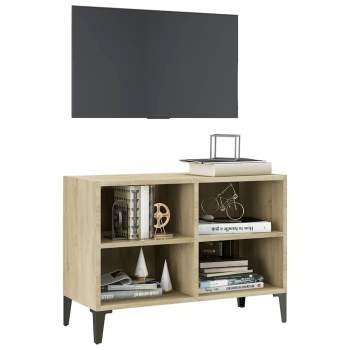 Preview: TV-Schrank mit Metallbeinen Sonoma-Eiche 69,5x30x50cm
