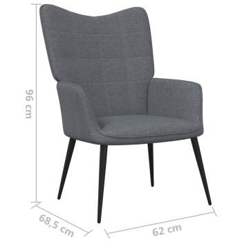 Relaxsessel mit Hocker 62x68,5x96 cm Dunkelgrau Stoff