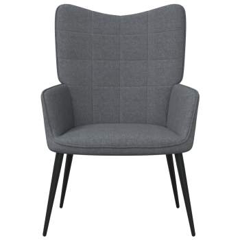 Relaxsessel mit Hocker 62x68,5x96 cm Dunkelgrau Stoff