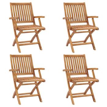 Klappbare Gartenstühle 4 Stk. Massivholz Teak