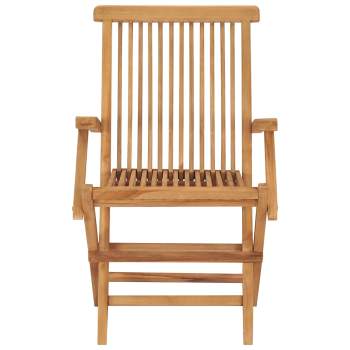  Gartenstühle mit Roten Kissen 8 Stk. Massivholz Teak