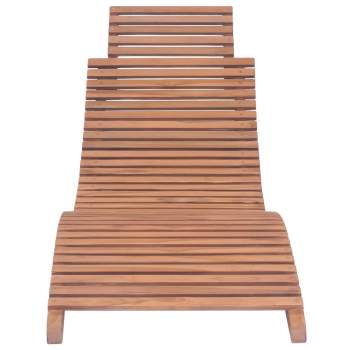  Sonnenliegen 2 Stk. Klappbar Massivholz Teak