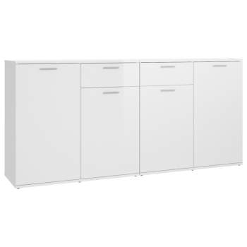  Sideboard Hochglanz-Weiß 160x36x75 cm Holzwerkstoff