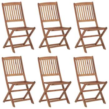 Preview: Klappbare Gartenstühle 6 Stk. mit Kissen Massivholz Akazie