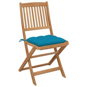 Preview: Klappbare Gartenstühle 6 Stk. mit Kissen Massivholz Akazie