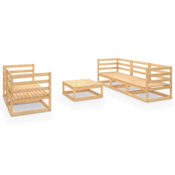  6-tlg. Garten-Lounge-Set Massivholz Kiefer