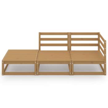 3-tlg. Garten-Lounge-Set Honigbraun Massivholz Kiefer