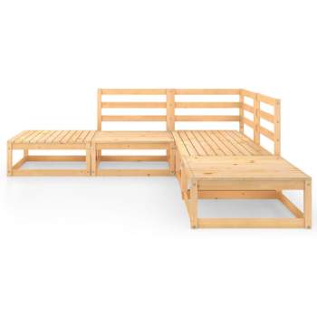  5-tlg. Garten-Lounge-Set Massivholz Kiefer