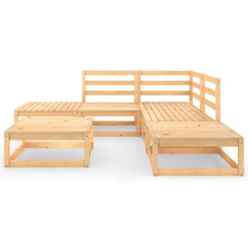  6-tlg. Garten-Lounge-Set Massivholz Kiefer