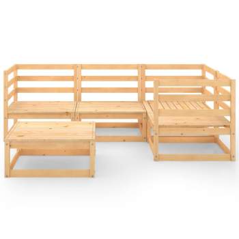 5-tlg. Garten-Lounge-Set Massivholz Kiefer