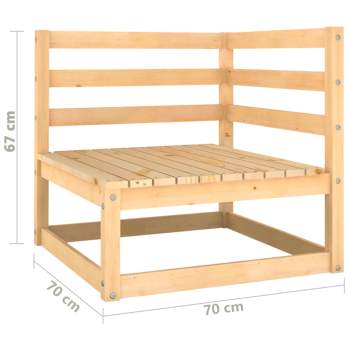 3-Sitzer-Gartensofa mit Kissen Kiefer Massivholz 