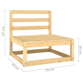  3-tlg. Garten-Lounge-Set mit Kissen Massivholz Kiefer