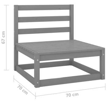  8-tlg. Garten-Lounge-Set mit Kissen Massivholz Kiefer