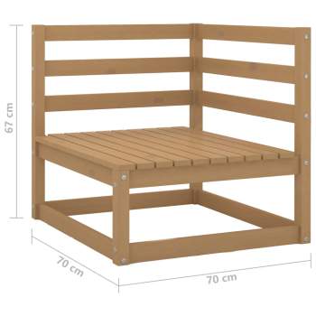  12-tlg. Garten-Lounge-Set mit Kissen Honigbraun Massivholz