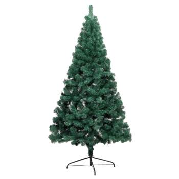  Künstlicher Halb-Weihnachtsbaum Beleuchtung Kugeln Grün 150 cm