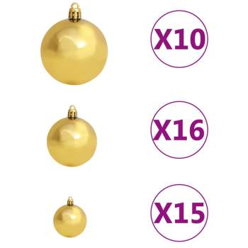  Künstlicher Weihnachtsbaum mit Beleuchtung Kugeln Zapfen 240 cm