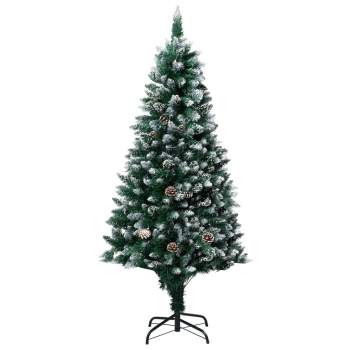  Künstlicher Weihnachtsbaum mit Beleuchtung Kugeln Zapfen 180 cm