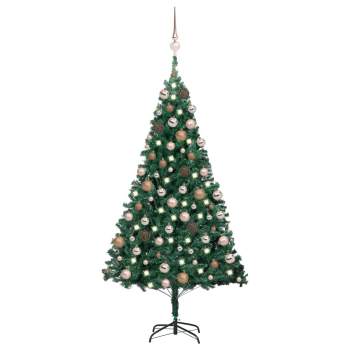  Künstlicher Weihnachtsbaum mit Beleuchtung & Kugeln Grün 180 cm