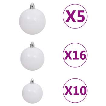  Künstlicher Weihnachtsbaum Beleuchtung & Kugeln Schwarz 240 cm