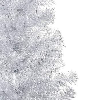  Künstlicher Weihnachtsbaum Beleuchtung & Kugeln Silber 210 cm