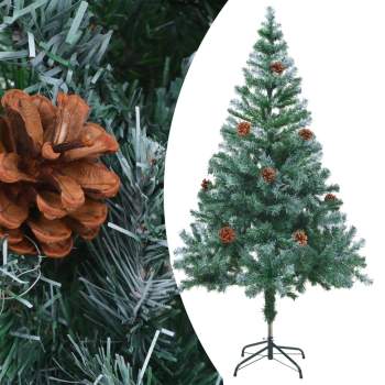  Weihnachtsbaum Gefrostet mit Beleuchtung Kugeln Zapfen 150 cm