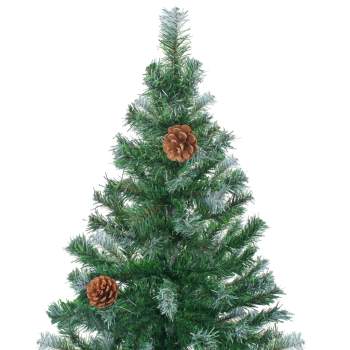  Weihnachtsbaum Gefrostet mit Beleuchtung Kugeln Zapfen 150 cm