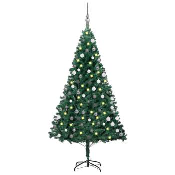  Künstlicher Weihnachtsbaum mit Beleuchtung & Kugeln Grün 120 cm